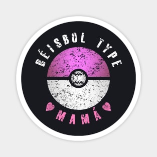 Béisbol Type Mamá (pink & white text) Magnet